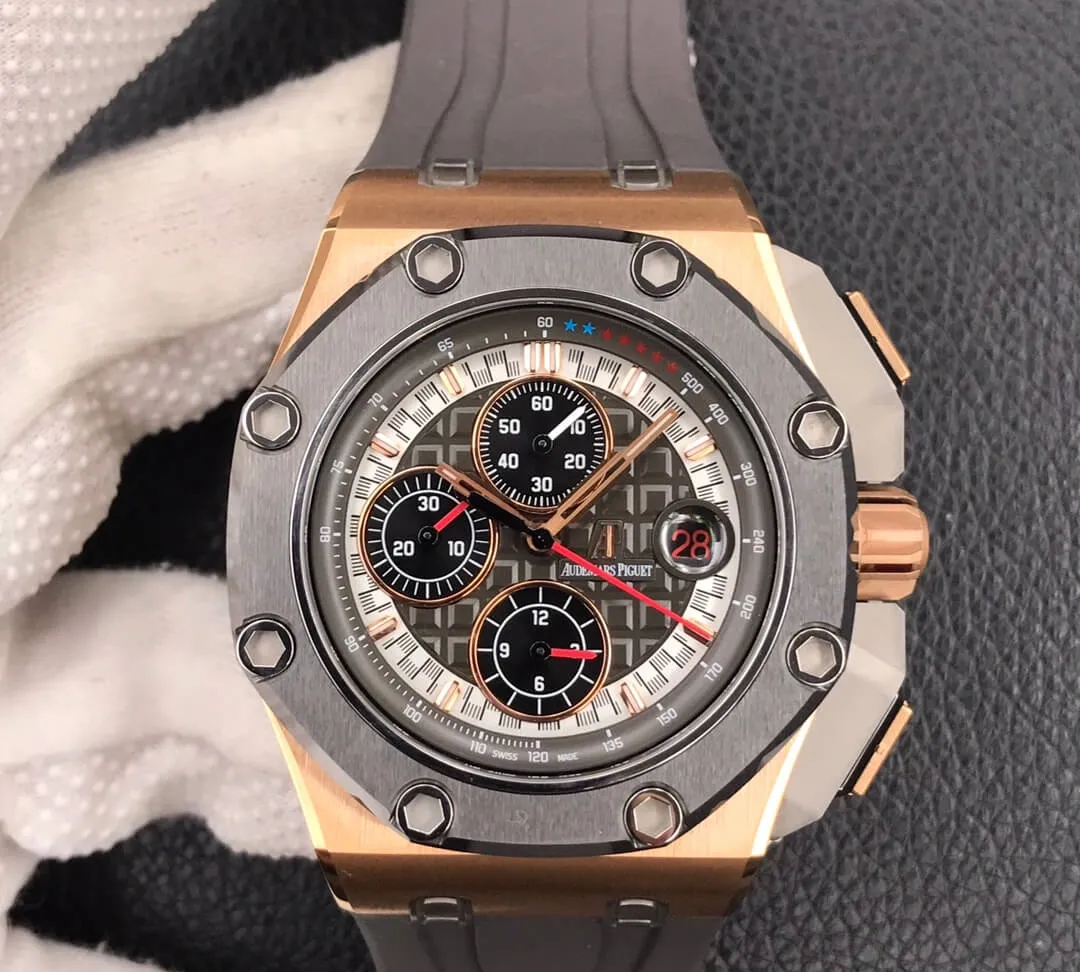 Audemars Piguet Royal Oak Offshore 26568OM.OO.A004CA.01 JF Factory 1:1 Best Edition Replica Watch Brown Strap